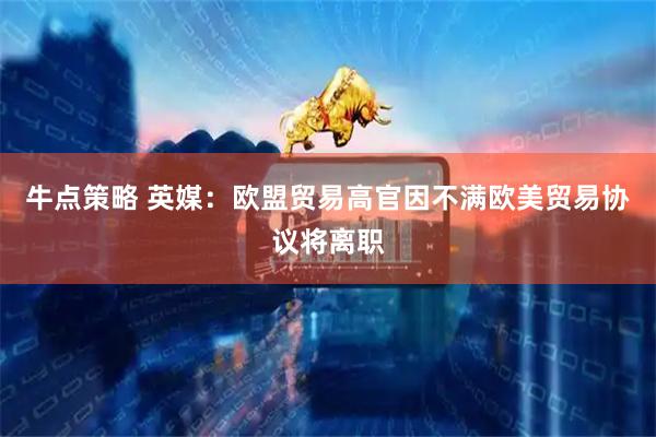 牛点策略 英媒：欧盟贸易高官因不满欧美贸易协议将离职